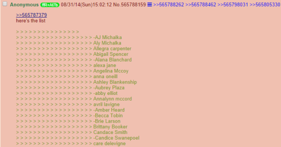 黑客发布的“裸照名单” 黑客发布的“裸照名单”