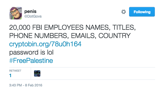 这名黑客在Twitter上宣布“解放巴勒斯坦”